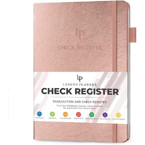 Legend Planner Check Register Book – Accounting Ledger Book for Small Business & Personal Use – Checkbook Register to Track Financial Transactions – Hardcover, 7x10″, 6300 Entries (Mystic Blue)