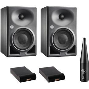 Neumann KH 120 MKII Active 5.25" 2-Way Studio Monitor (Anthracite, Pair) Bundle MA 1 Monitor Alignment Mic and 2X Auray IP-S Isolation Pad