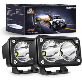 Nilight 2PCS 3Inch Motorcycle Led Pods 1300LM Built-in EMC Driving Light Super Spotlight Offroad Fog Light Auxiliary Light for Motorbike SUV ATV Truck Boat Tractor Forklift, 5 Years Warranty