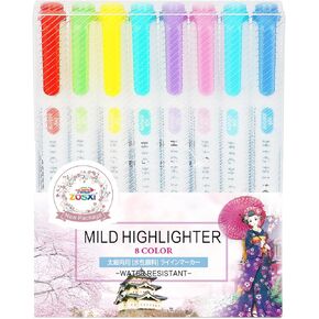 Zosxi Highlighters Double Ended Mild 10 color Highlighters Fluorescent Marker pen for Coloring Underlining Highlighting Broad and Fine Tips Assorted 10 Colors set (10-Pack Flourescent)