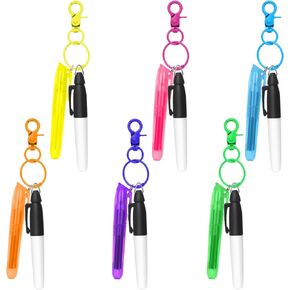 DOUB Mini Highlighter Set Nurse Pens for Badge include Highlighter Permanent Marker Pen With Nursing Keychain Clip