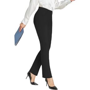 Amoy Women's Dress Pants Straight Leg/Bootcut Stretch Work Pants Slacks Office Business Casual Golf Yoga 4 Pockets