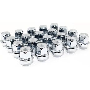 Set of 20 Veritek 12x1.5mm 3/4 19mm Hex 1.25 Inch 31.75mm Length Chrome OEM Factory Style Large Acorn Seat Lug Nuts for Ford Focus Fusion Escape Lincoln MKC MKZ Factory Wheels