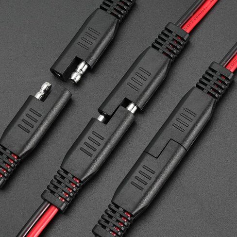 Gopayia 12 AWG SAE to SAE Extension Cable 12 Gauge 2-Pin SAE Connector Extension Cord with Dual Head Plug for Solar Panel Automotive Car Motorcycle 12in in Saudi Arabia