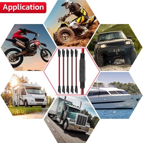 Gopayia 12 AWG SAE to SAE Extension Cable 12 Gauge 2-Pin SAE Connector Extension Cord with Dual Head Plug for Solar Panel Automotive Car Motorcycle 12in in Saudi Arabia