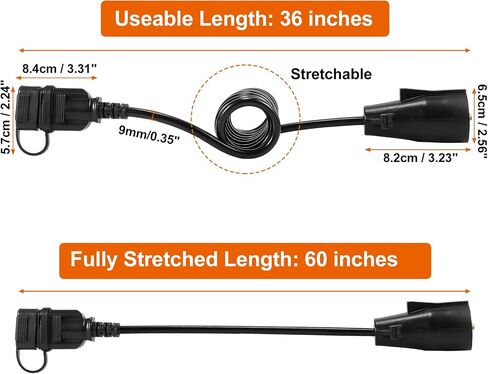 X AUTOHAUX 4.5ft 7 Way Round to 4 Way Pin Flat Trailer Coiled Wiring Harness Connector Adapter Plug in Saudi Arabia
