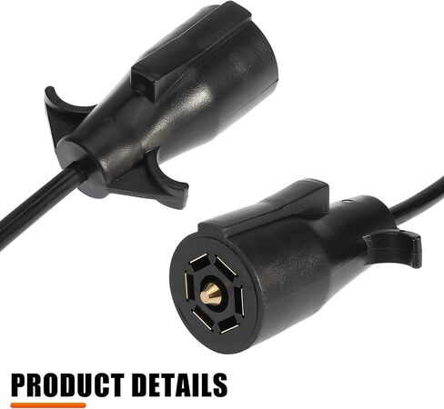 X AUTOHAUX 4.5ft 7 Way Round to 4 Way Pin Flat Trailer Coiled Wiring Harness Connector Adapter Plug in Saudi Arabia