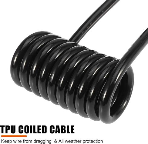 X AUTOHAUX 4.5ft 7 Way Round to 4 Way Pin Flat Trailer Coiled Wiring Harness Connector Adapter Plug in Saudi Arabia