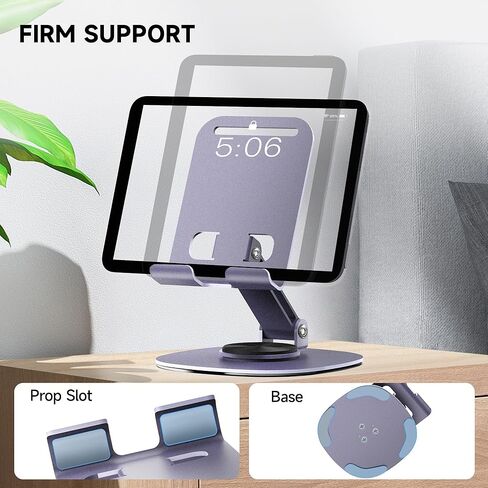 حامل هاتف خلوي مزدوج قابل للطي، حامل هاتف فولاذي للمكتب، حامل هاتف قابل للطي بالكامل ملحقات مكتب المكتب دوران 360 درجة متوافق مع جميع الهواتف المحمولة، iPhone، Switch، iPad in Kuwait