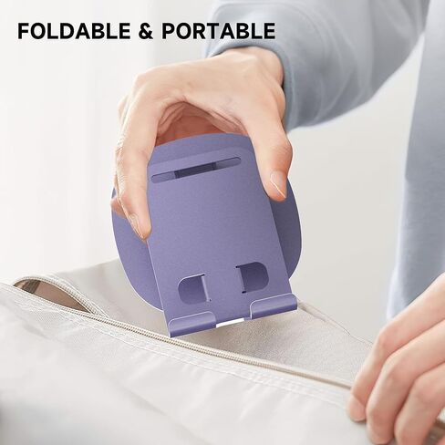 حامل هاتف خلوي مزدوج قابل للطي، حامل هاتف فولاذي للمكتب، حامل هاتف قابل للطي بالكامل ملحقات مكتب المكتب دوران 360 درجة متوافق مع جميع الهواتف المحمولة، iPhone، Switch، iPad in Kuwait