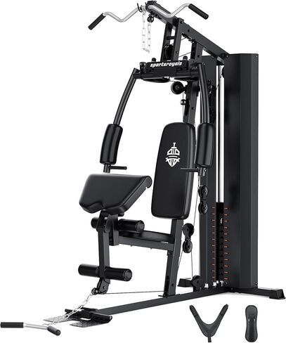 Sportsroyals Home Gym، معدات رياضية منزلية متعددة الوظائف مع كومة وزن 154 رطل، معدات تمرين لتمرين الجسم بالكامل مع نظام البكرة in Kuwait