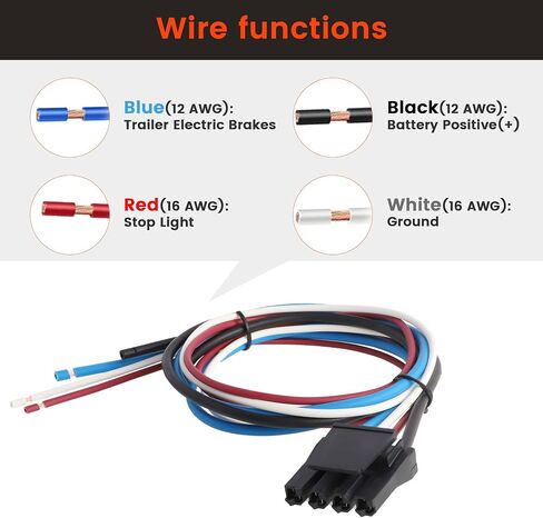 Oyviny 47685 Brake Control Pigtail Wiring Harness Universal Use Fits for Hopkins Brake Controller, Compatible with Vehicles with Factory Tow Package in Saudi Arabia