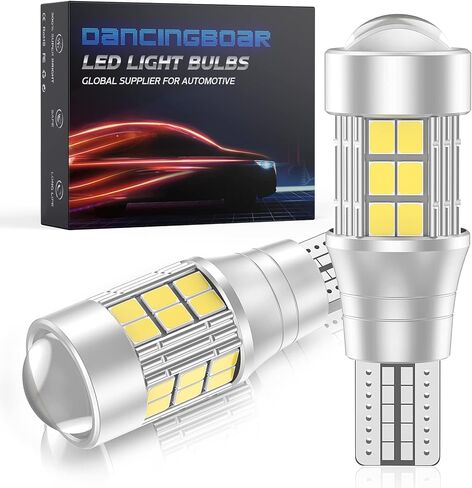 DANCINGBOAR 921 912 LED لمبة عكسية أضواء 6500K أبيض، T15 W16W LED احتياطية عكس الضوء Canbus خالية من الأخطاء، 3600 لومن فائق السطوع T15 906 912 921 922 لمبات LED للسيارات والشاحنات بيك اب، حزمة من 2 in Kuwait