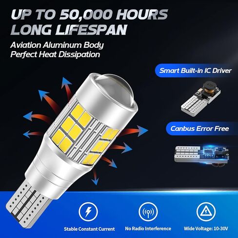 DANCINGBOAR 921 912 LED لمبة عكسية أضواء 6500K أبيض، T15 W16W LED احتياطية عكس الضوء Canbus خالية من الأخطاء، 3600 لومن فائق السطوع T15 906 912 921 922 لمبات LED للسيارات والشاحنات بيك اب، حزمة من 2 in Kuwait