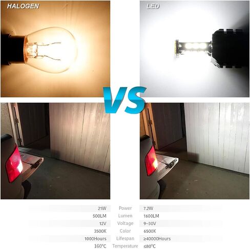 مصابيح LUYED 3156 احتياطية، 2 × 1600 لومن ساطعة للغاية 3056 3156 3020 30-EX شرائح LED لمبات LED تستخدم للأضواء العكسية الاحتياطية، أبيض زينون in Saudi Arabia