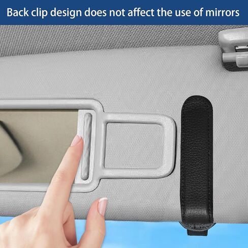 Sunglasses Holder for Car Visor, Magnetic Leather Eyeglasses Clip for Car Sun Visor in Saudi Arabia