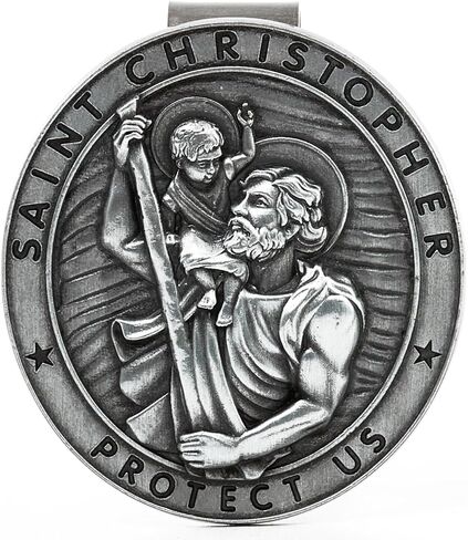 AKITSUMA St Christopher Medal for Car, Saint Christopher Visor Clip, New Driver Gift (Saint Christopher) in Saudi Arabia