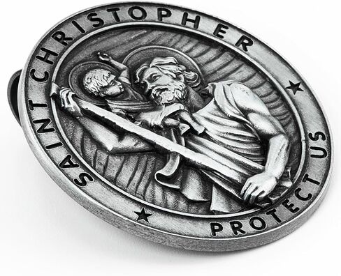 AKITSUMA St Christopher Medal for Car, Saint Christopher Visor Clip, New Driver Gift (Saint Christopher) in Saudi Arabia