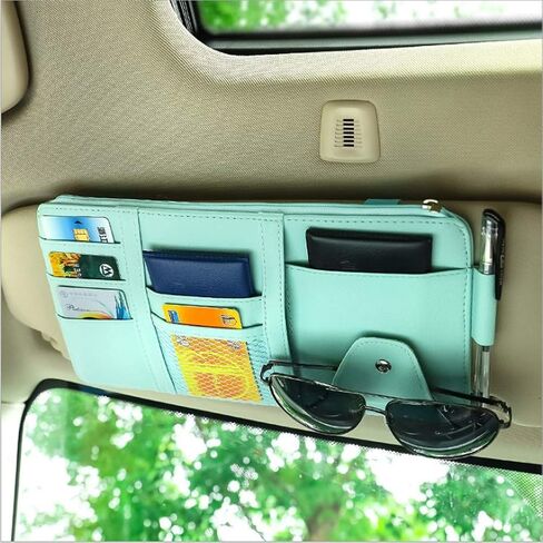 SEMBEM Car Sun Visor Organizer, Registration and Document Holder, Personal Belonging Storage Pouch Auto Interior Accessories Pocket Organizer (Pink) in Saudi Arabia
