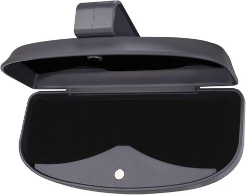 MOSISO Car Visor Sunglasses Case, Universal Automotive ABS Eyeglasses Holder Protective Box Clip Eyewear Hard Shell Storage Organizer with Magnetic Closure and Double Card Clamp, Piano Black in Saudi Arabia