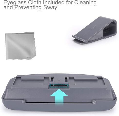 MOSISO Car Visor Sunglasses Case, Universal Automotive ABS Eyeglasses Holder Protective Box Clip Eyewear Hard Shell Storage Organizer with Magnetic Closure and Double Card Clamp, Piano Black in Saudi Arabia
