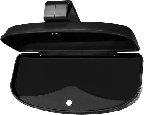 MOSISO Car Visor Sunglasses Case, Universal Automotive ABS Eyeglasses Holder Protective Box Clip Eyewear Hard Shell Storage Organizer with Magnetic Closure and Double Card Clamp, Piano Black in Saudi Arabia
