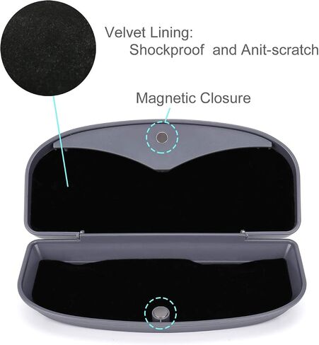 MOSISO Car Visor Sunglasses Case, Universal Automotive ABS Eyeglasses Holder Protective Box Clip Eyewear Hard Shell Storage Organizer with Magnetic Closure and Double Card Clamp, Piano Black in Saudi Arabia