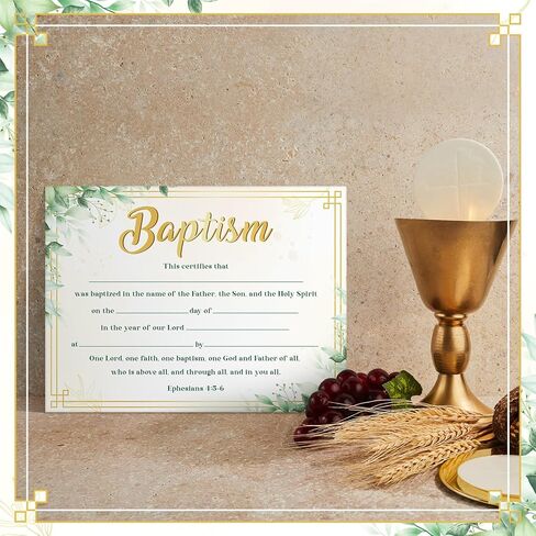 100 قطعة من شهادات المعمودية الأولى للكنيسة الفارغة وشهادات التكريس وشهادات المعمودية ورق شهادة للطفل معمودية الطفل وحفلات التعميد وهدايا التعميد in Kuwait