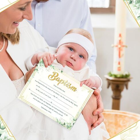 100 قطعة من شهادات المعمودية الأولى للكنيسة الفارغة وشهادات التكريس وشهادات المعمودية ورق شهادة للطفل معمودية الطفل وحفلات التعميد وهدايا التعميد in Kuwait