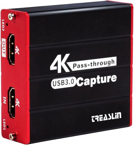 مسجل التقاط الشاشة TreasLin، لا يتطلب جهاز كمبيوتر، مسجل HDMI 1080P، تسجيل بنقرة واحدة، مسجل شاشة متوافق مع صندوق التلفزيون Xbox One PS4 Wii U Switch محاضرات المدرسة، لا يتطلب جهاز كمبيوتر... in Kuwait