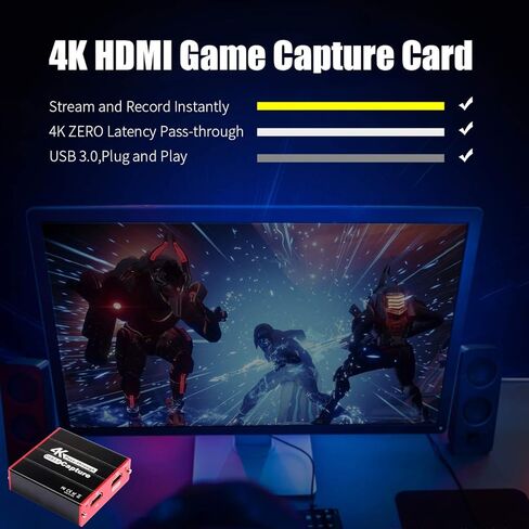 مسجل التقاط الشاشة TreasLin، لا يتطلب جهاز كمبيوتر، مسجل HDMI 1080P، تسجيل بنقرة واحدة، مسجل شاشة متوافق مع صندوق التلفزيون Xbox One PS4 Wii U Switch محاضرات المدرسة، لا يتطلب جهاز كمبيوتر... in Kuwait