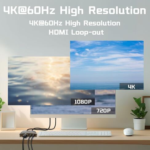 Capture Card, 4K 60FPS Video Capture Card USB 3.0 with Microphone 4K@60Hz HDMI Loop-Out Capture Cards for Nintendo Switch/Gaming/Live Streaming Xbox Series X/S, Work with PS4/5/PC/OBS/Camera/PC in Saudi Arabia