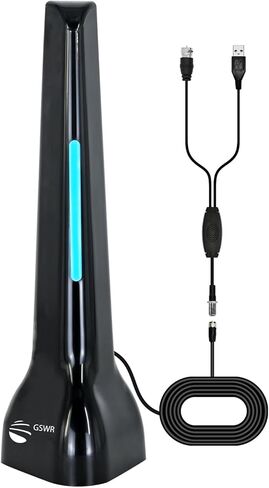 TV Antenna for Smart TV, Digital TV Antenna Amplified for HDTV, Long Range Reception for Indoor, 4K 1080P Antenna for Free Local Channels,Support VHF/UHF with 10FT Coax Cable in Kuwait