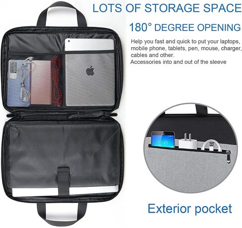 Laptop Sleeve Case 17.3 Inch, Shockproof Protective Laptop Bag Water Resistant Computer Carrying Bag Briefcase Compatible with HP, Dell, Acer, Asus, Lenovo, Notebook, Black in Saudi Arabia