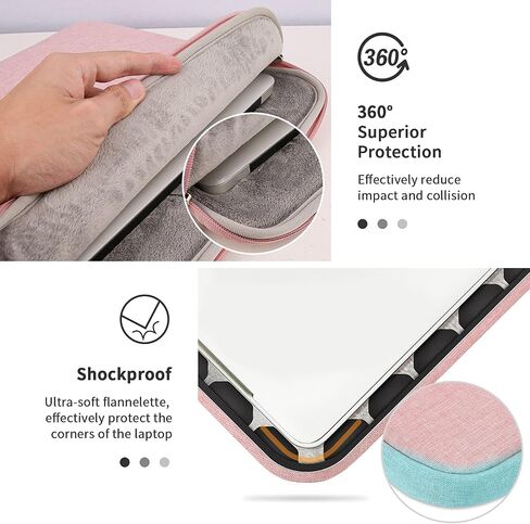 YXLILI Laptop Case, Protective Computer Sleeve with Handle Soft Lining Padded Laptop Bag for 13-13.3-Inch MacBook Pro Air, Compatible with Acer ASUS HP Lenovo Dell Chromebook (14-Inches, Pink) in Saudi Arabia