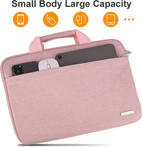 YXLILI Laptop Case, Protective Computer Sleeve with Handle Soft Lining Padded Laptop Bag for 13-13.3-Inch MacBook Pro Air, Compatible with Acer ASUS HP Lenovo Dell Chromebook (14-Inches, Pink) in Saudi Arabia