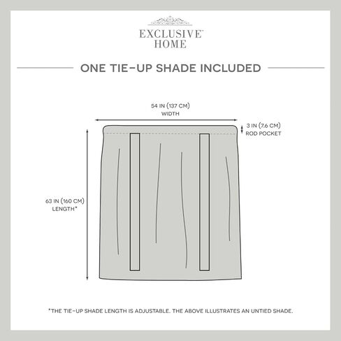 Exclusive Home Belgian Sheer Rod Pocket Tie Up Shade, 54"x63", Silver in Saudi Arabia