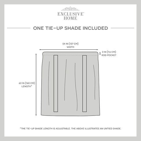 Exclusive Home Belgian Sheer Rod Pocket Tie Up Shade, 54"x63", Silver in Saudi Arabia