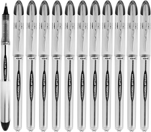 Vision (12 Pack) Elite Uni-ball Rollerball Pen Set Black Ink 0.8mm Bold Point Precise in Kuwait