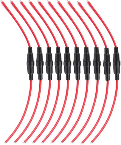 KOLACEN Automotive Car Inline Screw Type 5x20mm AGC Fuse Holder 16 Awg Wire (Pcak of 10) in Saudi Arabia