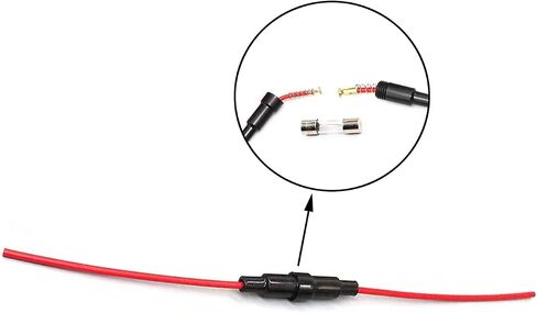 KOLACEN Automotive Car Inline Screw Type 5x20mm AGC Fuse Holder 16 Awg Wire (Pcak of 10) in Saudi Arabia