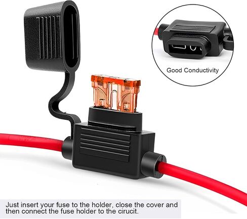 5PCS Inline Fuse Holder, 10/12/14 AWG Gauge Copper Wire, Waterproof ATC/ATO Blade Fuse, Automotive Accessories Universal for Car, Truck, ATV, Boat, Motorbike, Marine (14AGW) in Saudi Arabia