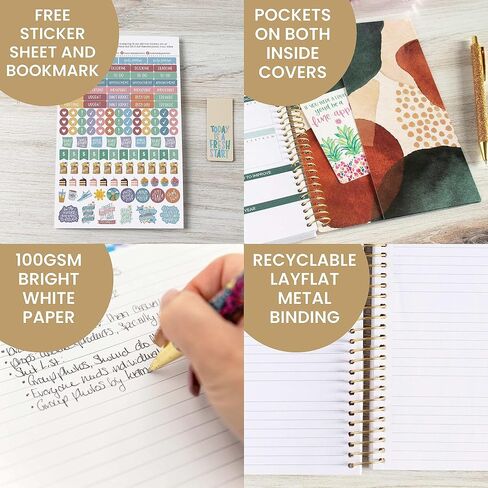 bloom daily planners 2024 Calendar Year Day Planner (January 2024 - December 2024) - 5.5" x 8.25" - Weekly/Monthly Agenda Organizer Book with Stickers & Bookmark - Earthy Abstract, Green in Saudi Arabia