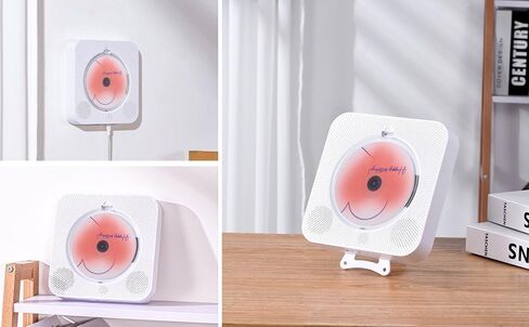 مشغل أقراص مضغوطة لطيف من Yintiny Boombox مع بلوتوث 5.0 لديكور المنزل، ومشغل أقراص مضغوطة محمول مع مكبرات صوت لتشغيل الموسيقى، وقارئ USB [أبيض] in Kuwait