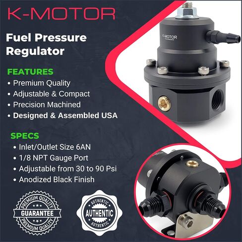 طقم منظم ضغط الوقود 6AN - عالمي قابل للتعديل مع منفذ إرجاع - K-MOTOR in Saudi Arabia