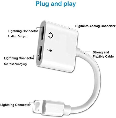 iPhone 15 Headphone Adapter,2Pack USB C to 3.5mm Headphone and Charger Adapter,2-in-1 Type C to Aux Audio Jack and Fast Charging Dongle Cable Cord for iPhone 15 Pro Max Plus,iPad Pro,Galaxy/Note,Pixel in Kuwait