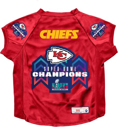 Littlearth NFL Kansas City Chiefs Super Bowl LVII Champion Stretch Pet Jersey, Big in Saudi Arabia