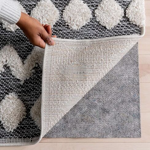 Well Woven Felt Rug Pad | Non-Slip | 8x10 (8' x 10') Size | 1/8" Thick | Easy to Cut | Safe for Wood Floors | Made in USA in Saudi Arabia