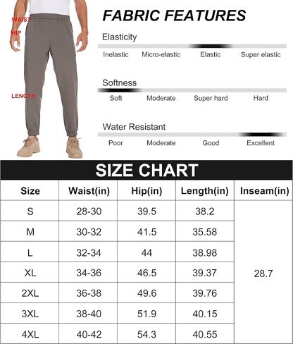 Mens Golf Joggers pants, Quick Dry Sweatpants for Men Lightweight Workout Athletic Track Pants Gym Running in Saudi Arabia