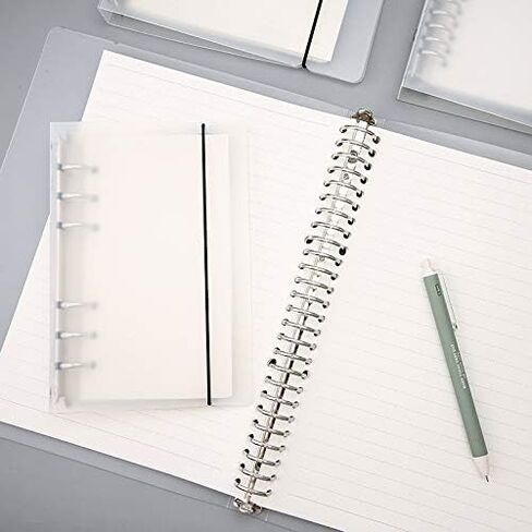 4 Pcs A5 Translucent PVC Durable 6-Rings Binder Protector Cover Protector with Matching Rubber Band in Saudi Arabia